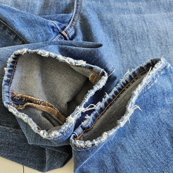 Madewell Jeans Womens 34 Blue Denim The Perfect Vintage Crop Jean Stretch Grunge - Picture 15 of 16